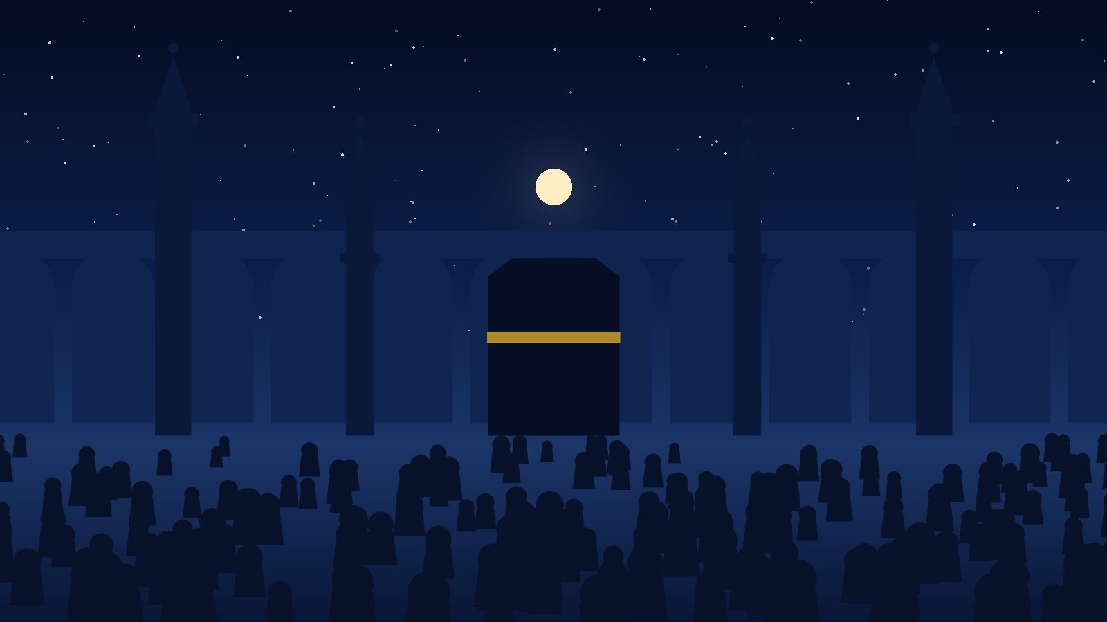 The Kaaba at night